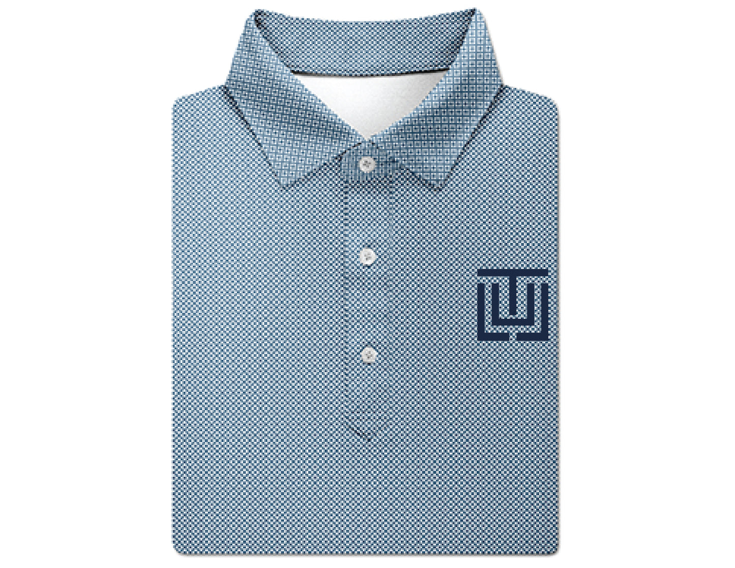 Turtleson Men's Clarence Mini Diamond Jacquard Polo - Morning Blue