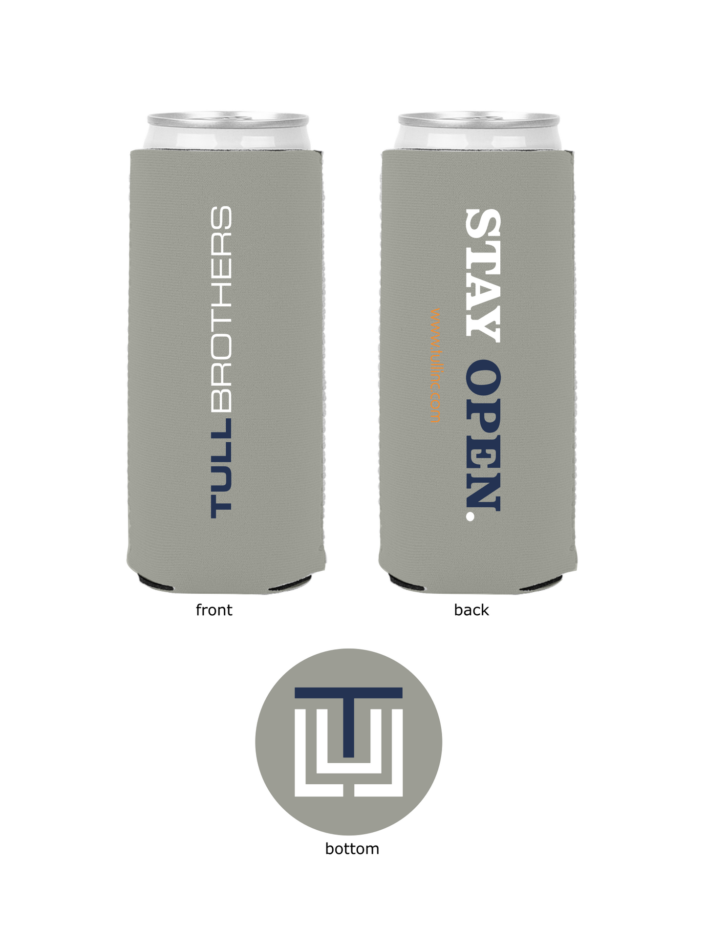 Grey Slim Neoprene Koozies
